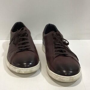 Men's Bally Willie-Lux Brown Leather Low Top Casual Sneakers Size 14D